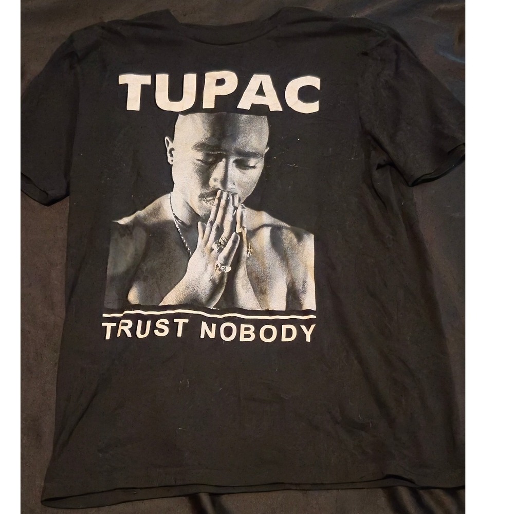 2Pac Shakur Trust Nobody Graphic Tee Mens Medium Black Short Sleeve Rap T-Shirt
